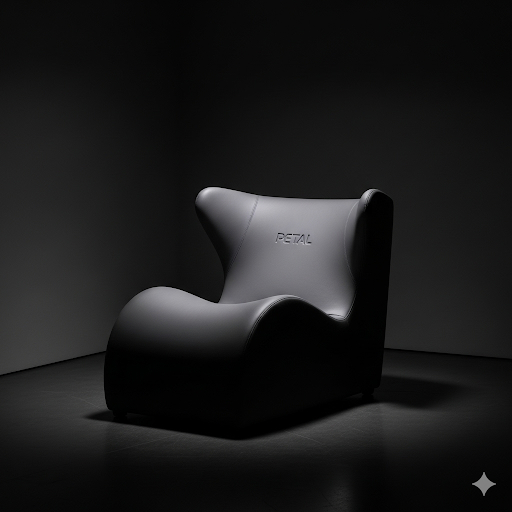 petal modern minimalist lounge chair – solid wood frame with linen upholstery