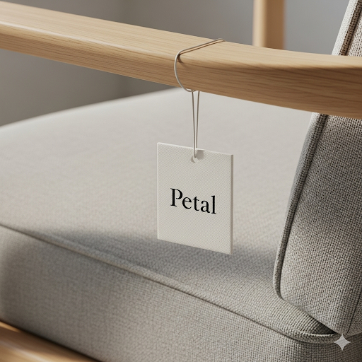 petal modern minimalist lounge chair – solid wood frame with linen upholstery