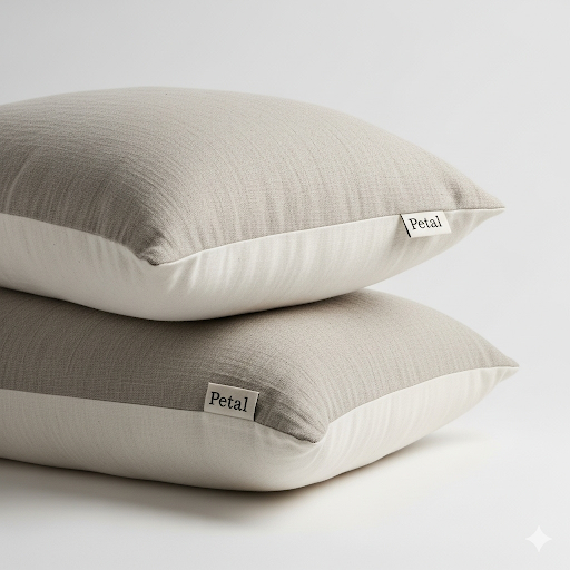 petal premium cushion cover set – linen cotton blend, neutral tones, cozy comforts collection