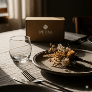 petal hand blown glass tumbler set – 6 piece crystal clear drinking glasses, dining & kitchenware