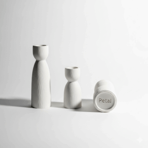 petal minimalist candle holder set – 3 piece ceramic matte finish décor, home décor essentials collection