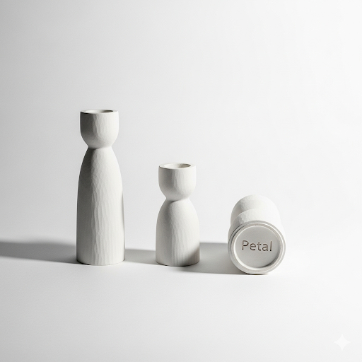 petal minimalist candle holder set – 3 piece ceramic matte finish décor, home décor essentials collection