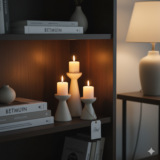 petal minimalist candle holder set – 3 piece ceramic matte finish décor, home décor essentials collection