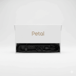 petal cable management box – fire resistant abs organizer for power strips & cables, smart & functional living collection